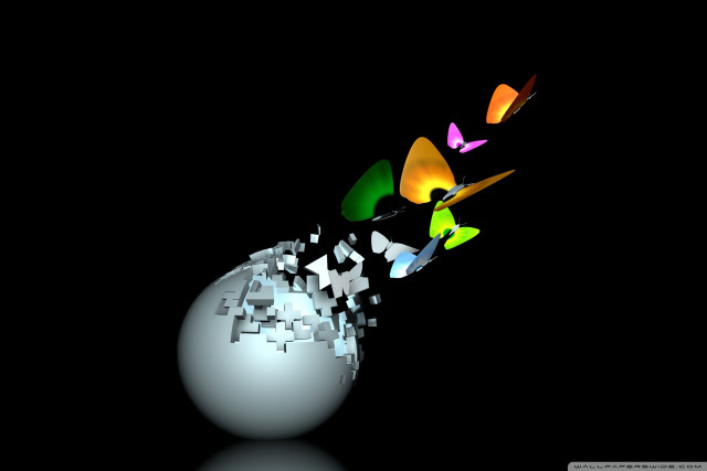 White ball butterflies black background free wallpaper for desktop - medium preview image
