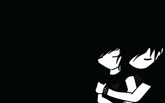 Gothic couple blackandwhite portrait hat free wallpaper for desktop - medium preview image