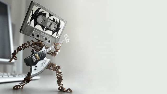 Small robot guitar computer monitor #2 free wallpaper for desktop - medium preview image