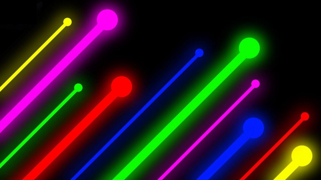 Black background neon spoons rainbow free wallpaper for desktop - medium preview image