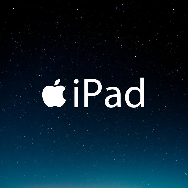 Apple logo dark background stars free wallpaper for tablet - medium preview image