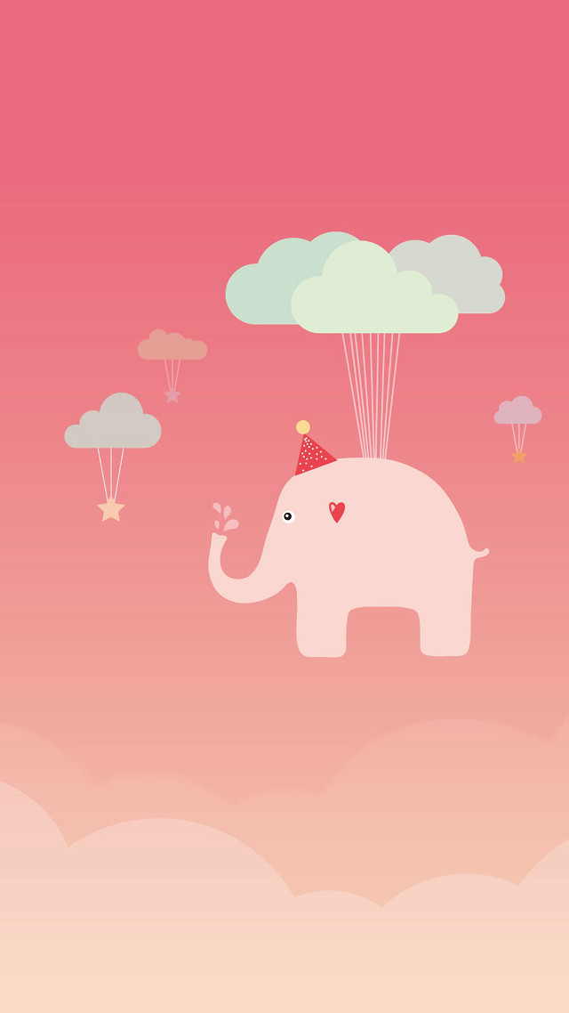 Elephant hat flying sky parachute free wallpaper for mobile - medium preview image
