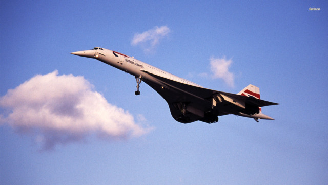 Jet flying blue sky clouds #5 free wallpaper for desktop - medium preview image