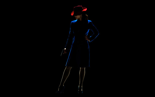 Woman blue dress red hat #2 free wallpaper for desktop - medium preview image