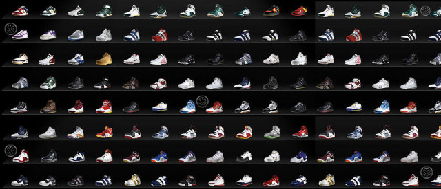 Shoes display black background free wallpaper for desktop - medium preview image