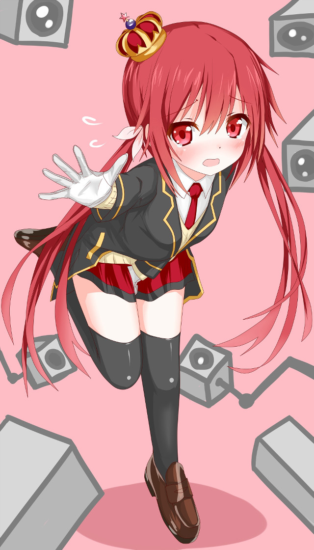 Girl school uniform flying crown free wallpaper for mobile - medium preview image