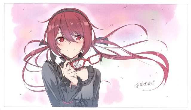 Girl red hair magnifying glass free wallpaper for desktop - medium preview image