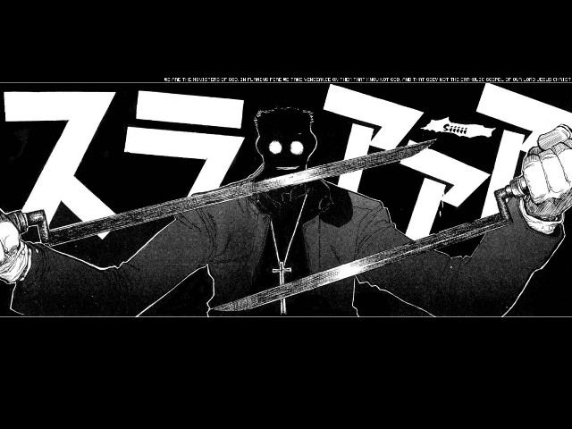 Black white photo person swords free wallpaper for desktop - medium preview image