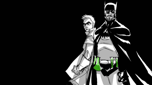 Batman green lantern dark room free wallpaper for desktop - medium preview image