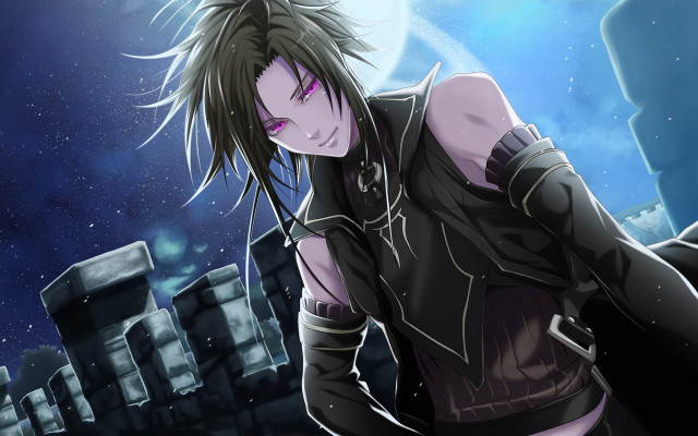 Woman black hair sword graveyard free wallpaper for desktop - medium preview image