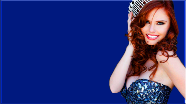 Woman tiara smiling camera blue free wallpaper for desktop - medium preview image