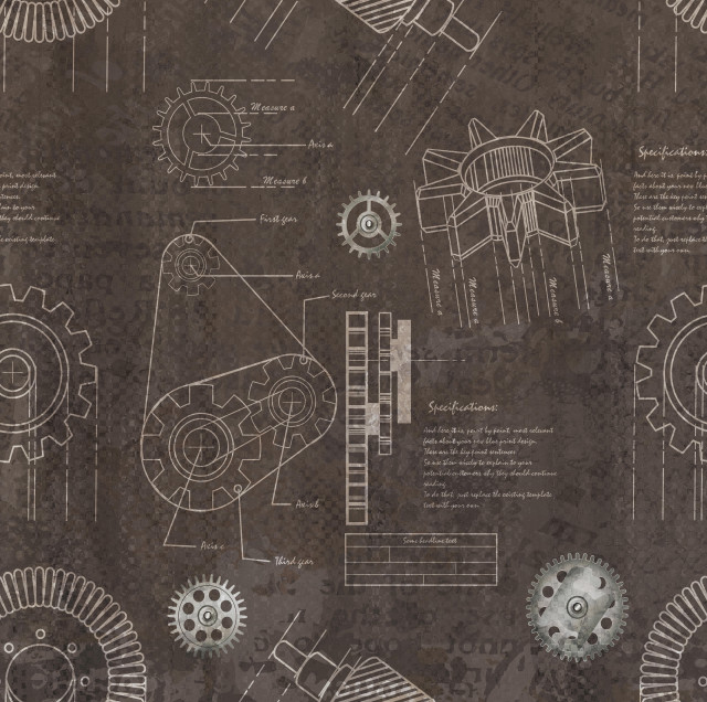Gears drawing brown background black free wallpaper for tablet - medium preview image