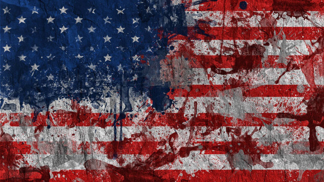 Grungy american flag soldier background free wallpaper for desktop - medium preview image