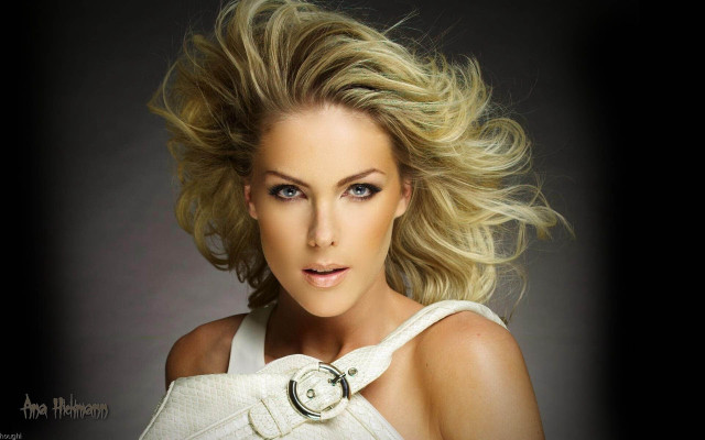 Blonde woman white dress wind free wallpaper for desktop - medium preview image