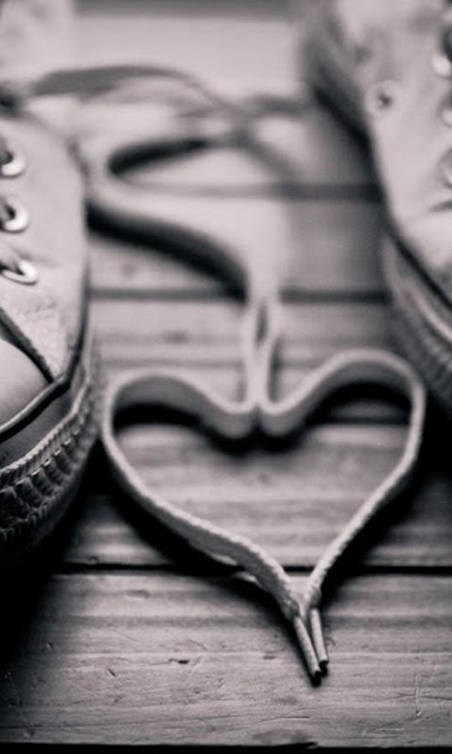 Shoes scissors shoelace woodenfloor blackwhite free wallpaper for mobile - medium preview image