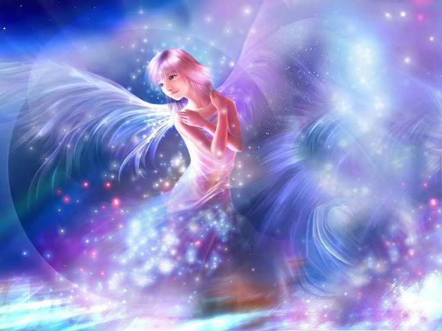 Woman wings air stars blue free wallpaper for desktop - medium preview image