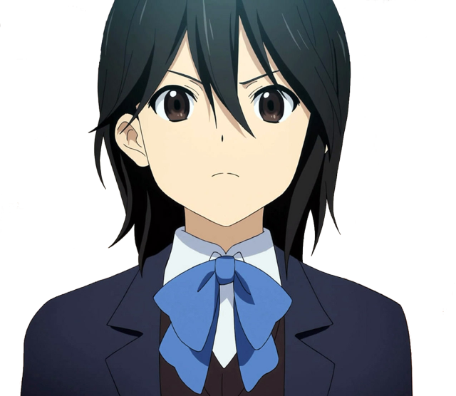 Woman black hair blue bow free wallpaper for desktop - medium preview image