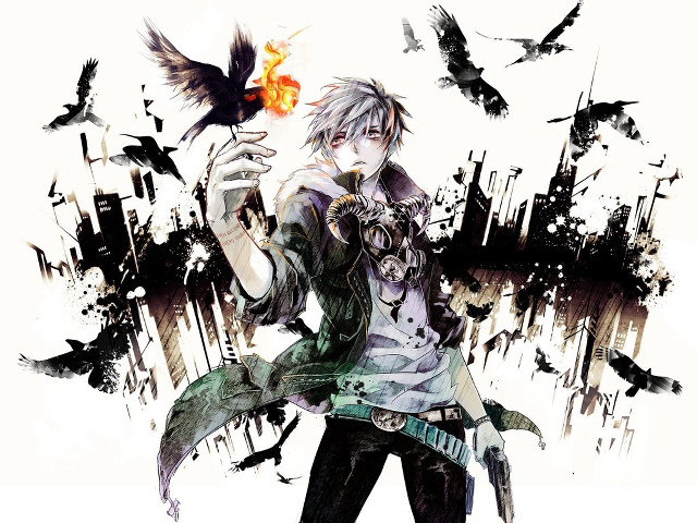 Man holding bird city background free wallpaper for desktop - medium preview image