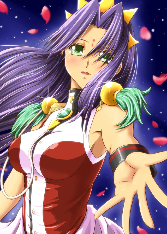 Woman purple hair crown blue free wallpaper for mobile - medium preview image