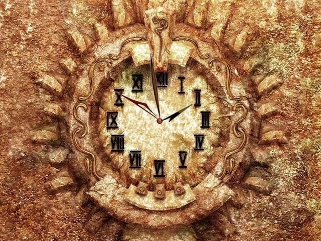 Clock roman numerals wall grungy free wallpaper for desktop - medium preview image
