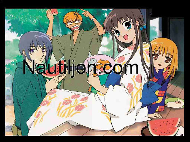 Anime characters table food watermelon free wallpaper for desktop - medium preview image