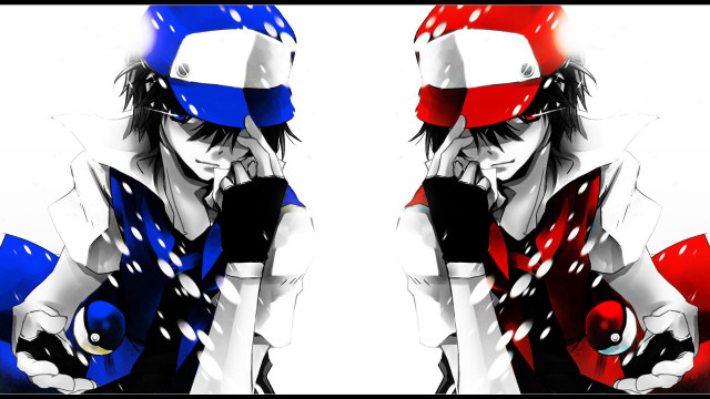 Anime couple red characters image free wallpaper for desktop - medium preview image