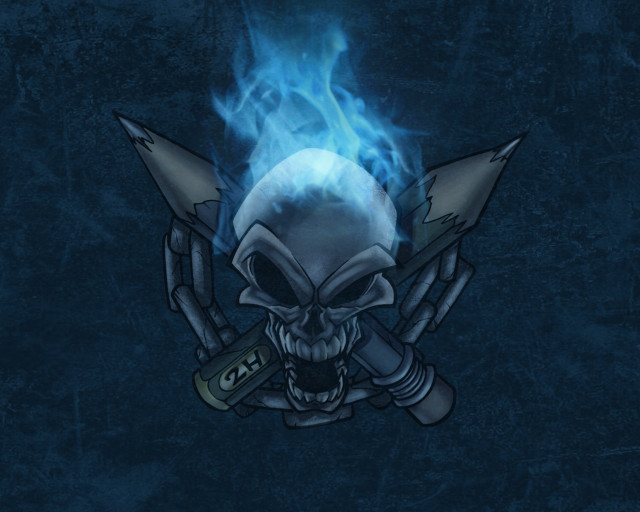 Skull flame crossed swords hands free wallpaper for desktop - medium preview image