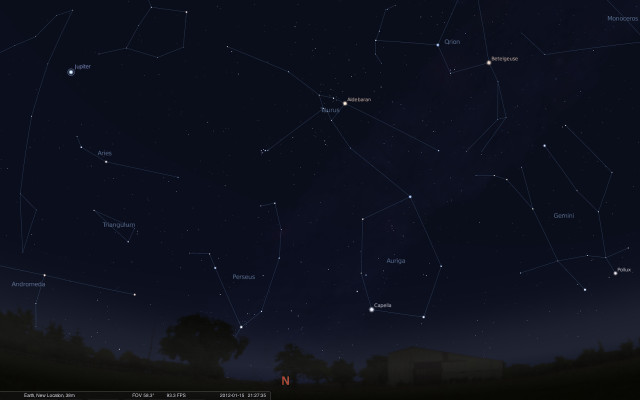 Night sky stars trees buildings free wallpaper for desktop - medium preview image