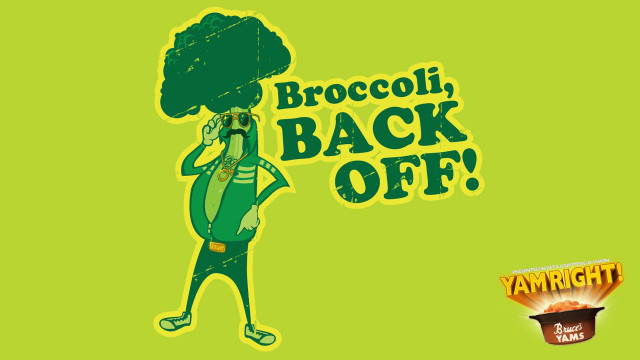 Broccoli back off sticker green free wallpaper for desktop - medium preview image