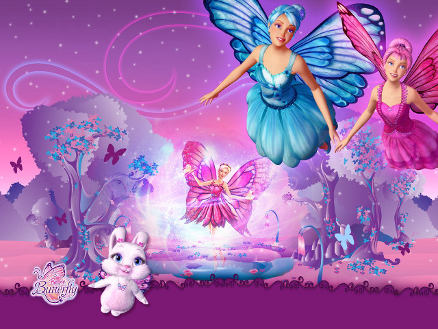 Fairy girls pink blue wings free wallpaper for desktop - medium preview image
