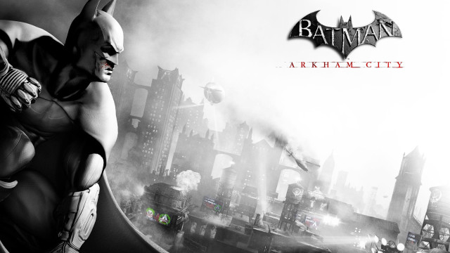 Batman arkfall city scene batman free wallpaper for desktop - medium preview image