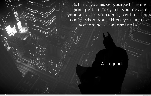 Batman silhouette legend quote city free wallpaper for desktop - medium preview image