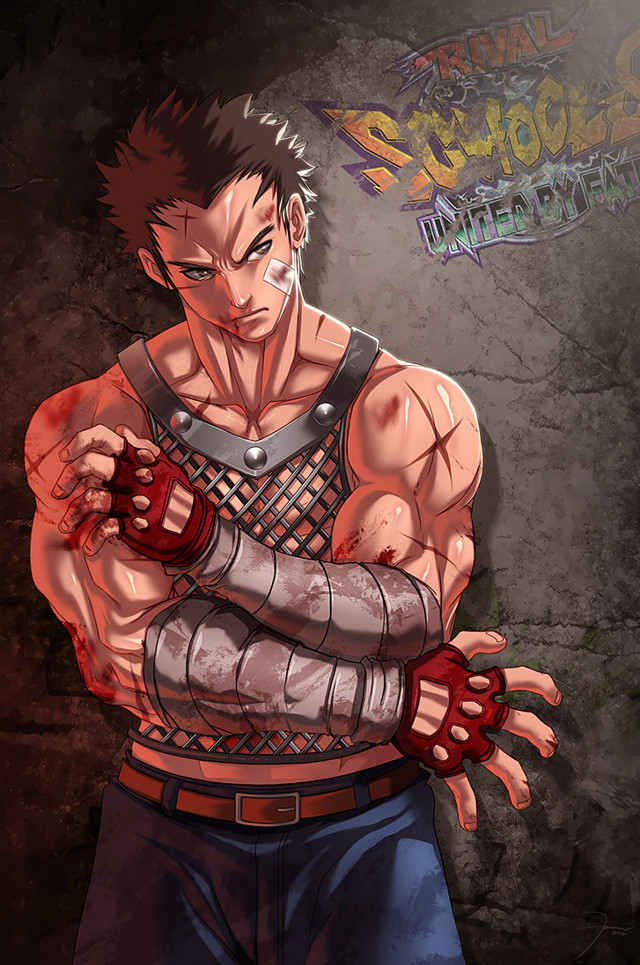 Bloody man chain neck chest free wallpaper for mobile - medium preview image