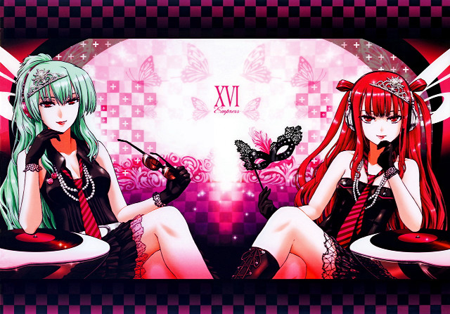 Anime girls butterfly wings sitting free wallpaper for desktop - medium preview image