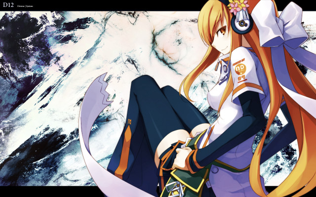 Anime girl long hair bow #6 free wallpaper for desktop - medium preview image