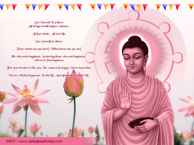 Buddha flowers buntings quote sri free wallpaper for desktop - medium preview image