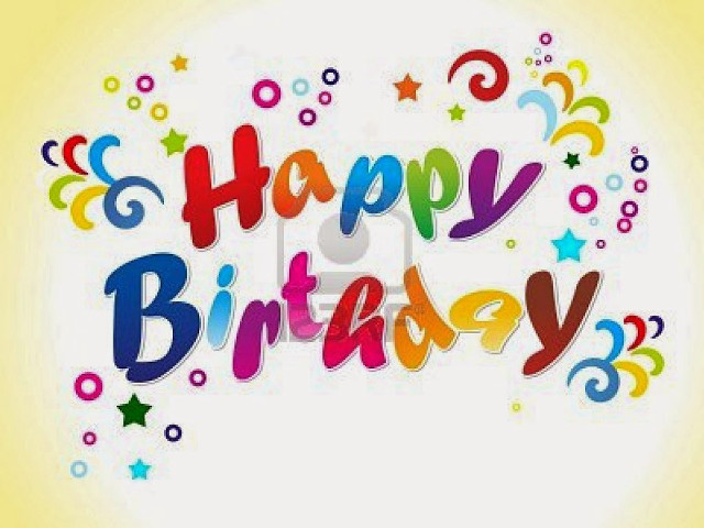 Happy birthday colorful swirls stars free wallpaper for desktop - medium preview image