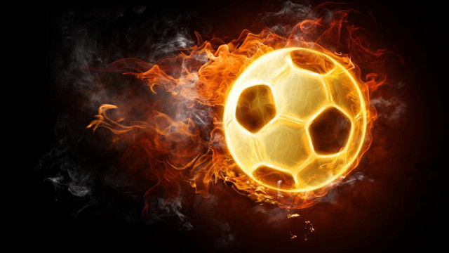 Soccer ball fire smoke trail free wallpaper for desktop - medium preview image