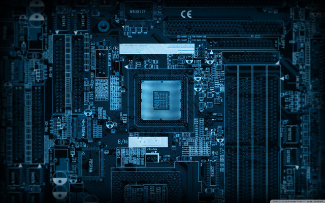 Motherboard blue black pattern image free wallpaper for desktop - medium preview image