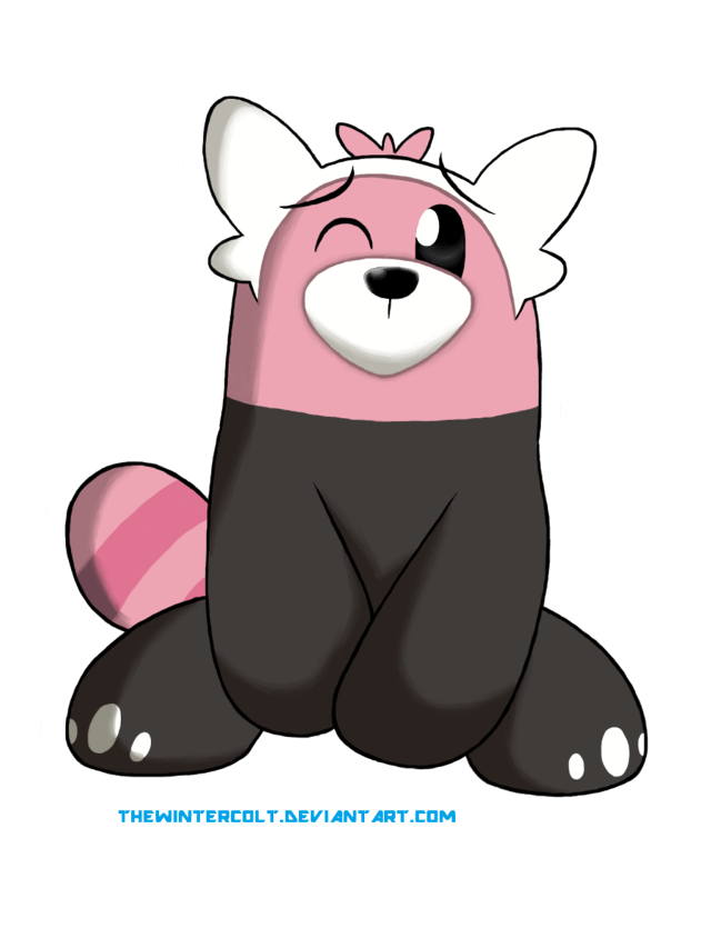 Pink black panda sitting crossed free wallpaper for mobile - medium preview image
