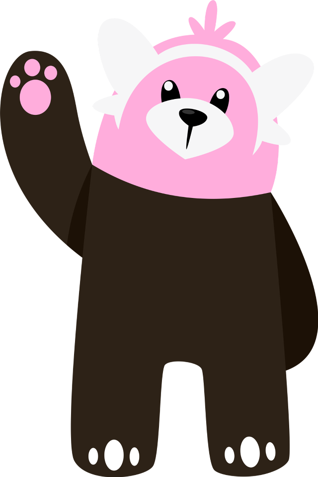 Brown bear pink hat paws free wallpaper for mobile - medium preview image