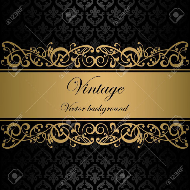 Vintage gold black background ribbon free wallpaper for tablet - medium preview image
