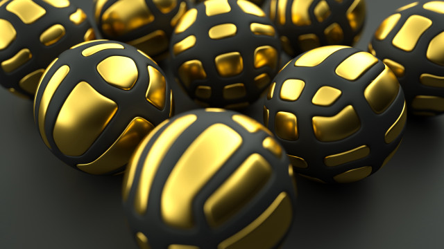 Shiny gold balls black surface free wallpaper for desktop - medium preview image