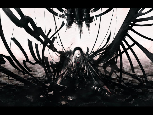 Woman long hair black dress #2 free wallpaper for desktop - medium preview image