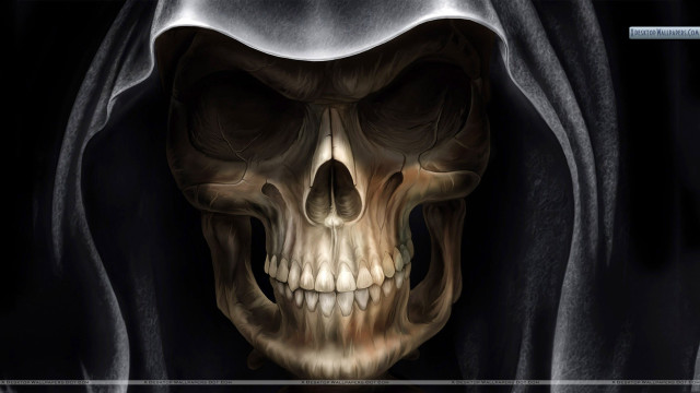 Computer skull hooded image screen free wallpaper for desktop - medium preview image