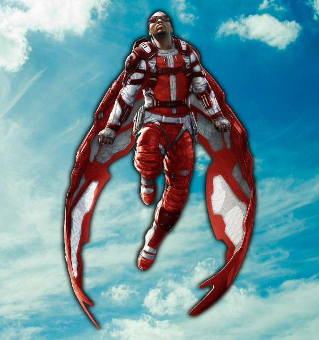 Man red white suit flying free wallpaper for tablet - medium preview image