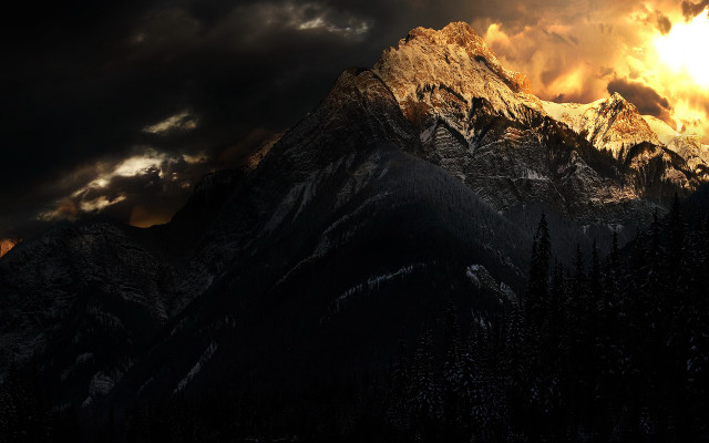 Mountain tall peak cloudy sky #3 free wallpaper for desktop - medium preview image