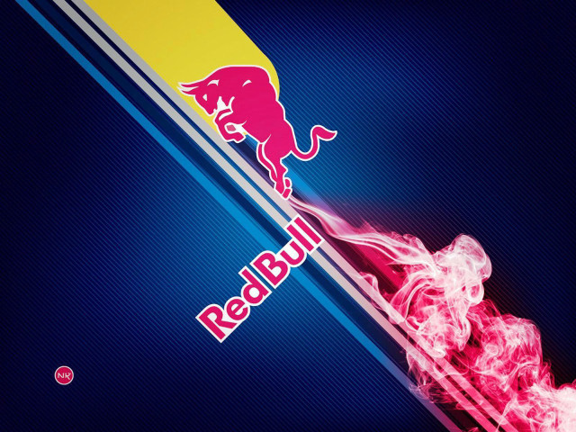 Red bull logo blue pink free wallpaper for desktop - medium preview image