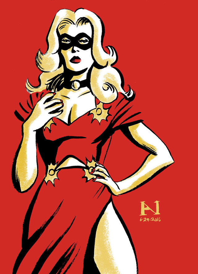 Woman red dress mask gold free wallpaper for mobile - medium preview image