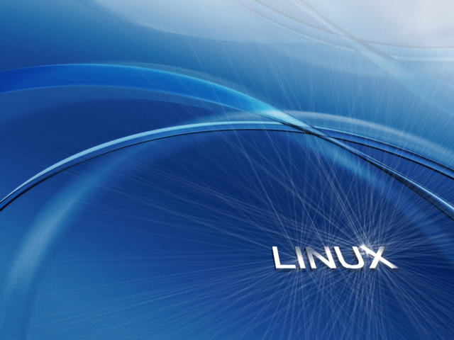 Blue background white linux logo free wallpaper for desktop - medium preview image